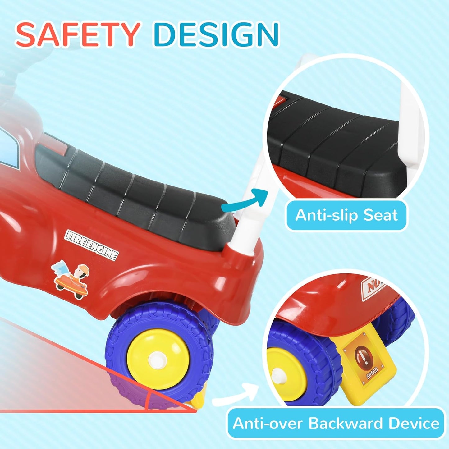 AIYAPLAY Ride On Car, Foot to Floor Baby Car with Under Seat Storage