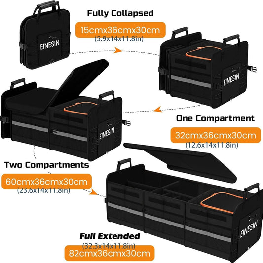 Car Boot Organiser with Cooler Bag-XL-(82x36x30cm)