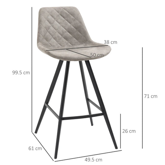 Set Of 2 Bar Stools-GREY