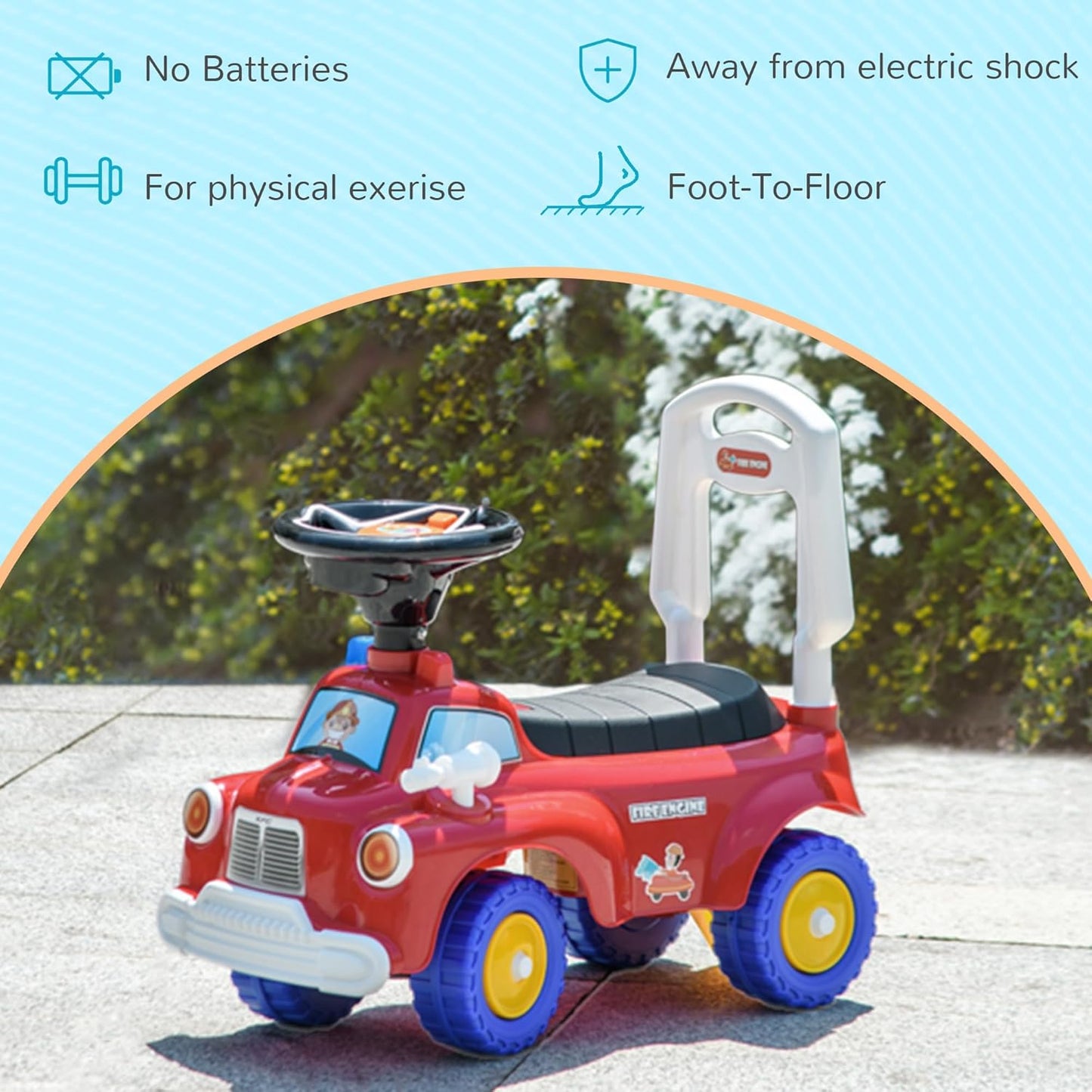 AIYAPLAY Ride On Car, Foot to Floor Baby Car with Under Seat Storage