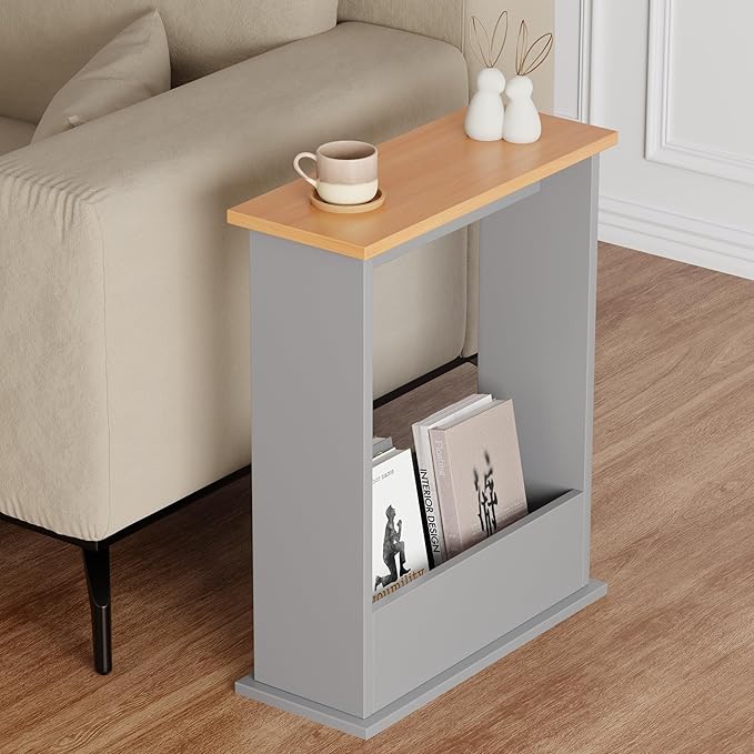 BLISSWOOD SLIM SIDE TABLE-DARK GREY