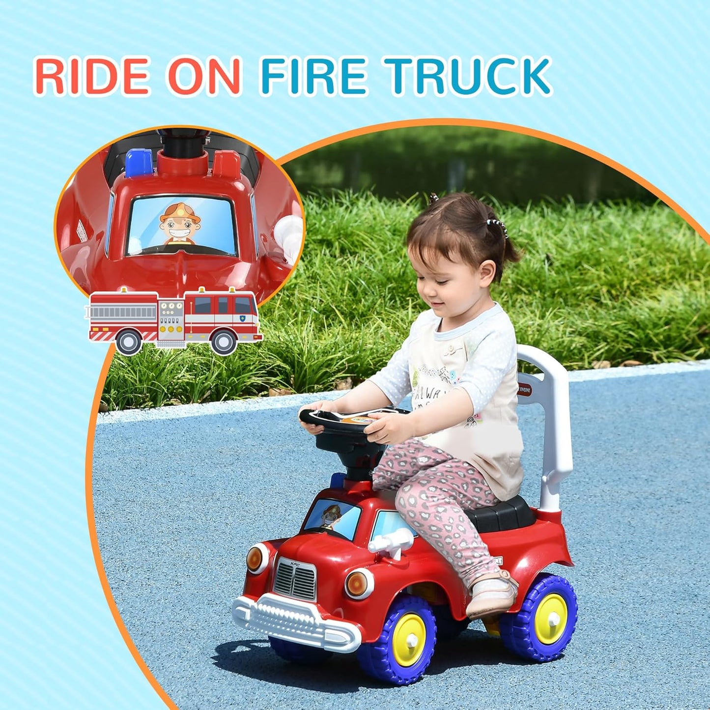 AIYAPLAY Ride On Car, Foot to Floor Baby Car with Under Seat Storage