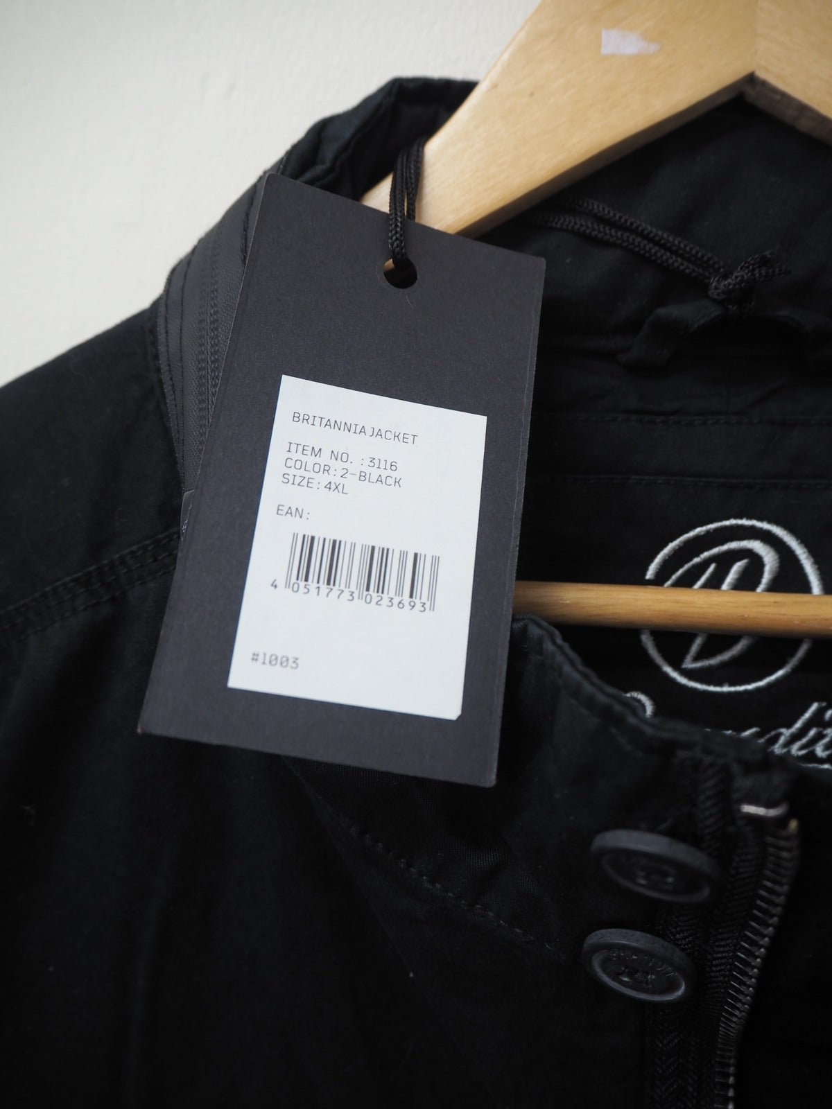 Brandit Men's Britannia Jacket- Black - Size 4XL - Reboot Hub