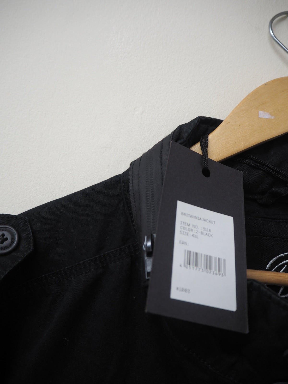 Brandit Men's Britannia Jacket- Black - Size 4XL - Reboot Hub