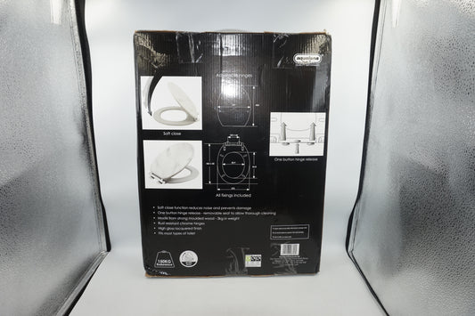 Aqualona soft close one button hinge release marble effect toilet seat