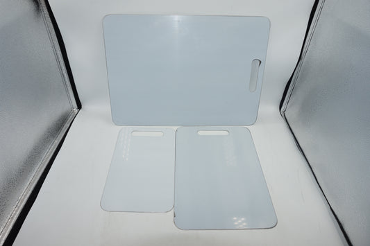 Set of 3 unbranded Stainless steel chopping boards S/M/L