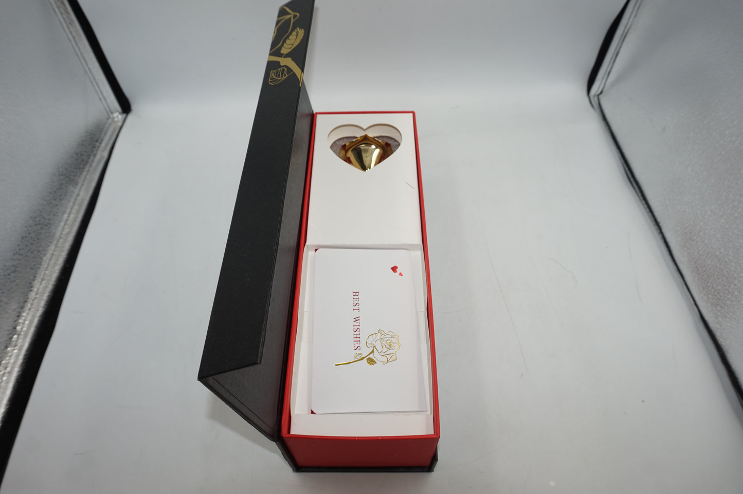 Gilded rose Best wishes gold coloured rose gift