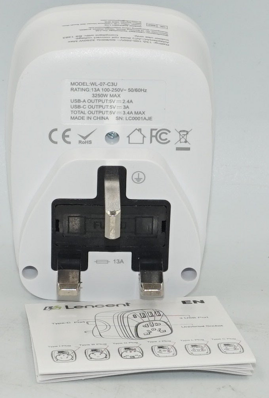 Lencent universal travel plug socket