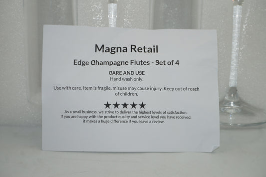 Set of 4 Edge Champagne Flutes Glasses