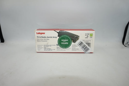 Labgear TV and Radio aerial amp 2 in 4 out, 5G filter, mains powered LDA204K