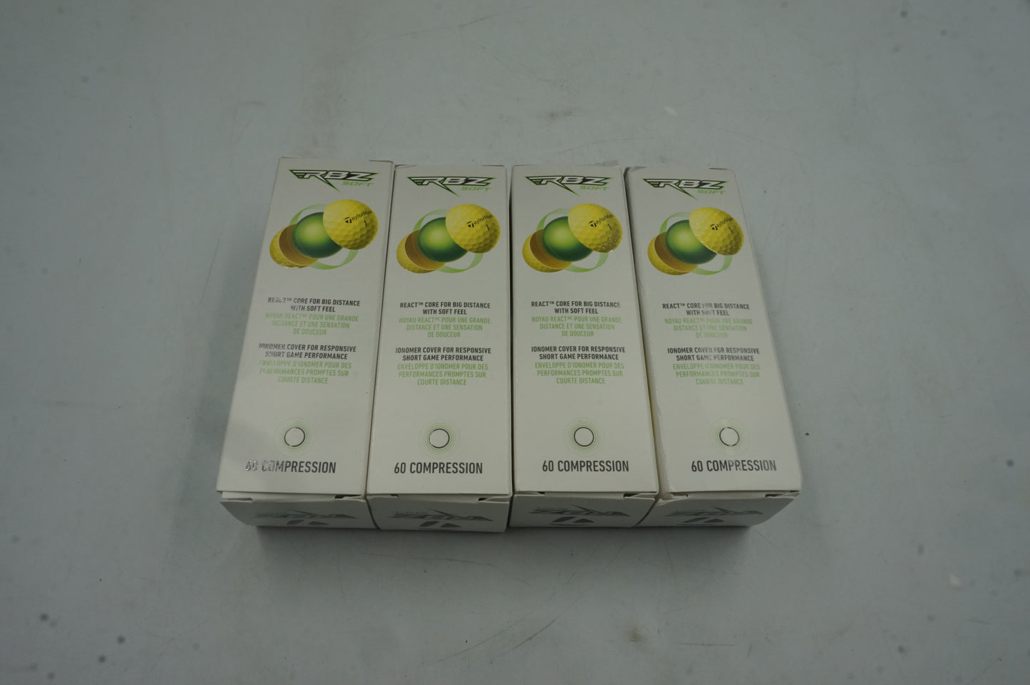 Pack of 4 TaylorMade 12 RBZ soft yellow golf balls