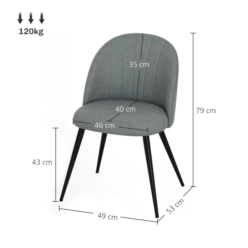 HOMCOM Dining Chairs Set of 2-GREY-83A-212V70GY