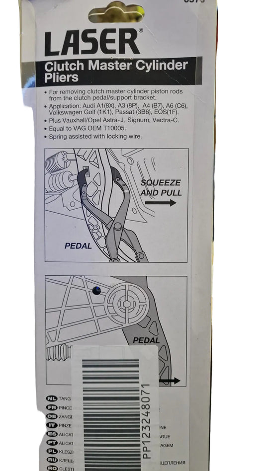Laser 6573 Clutch Master Cylinder Pliers - for VAG, GM, Silver