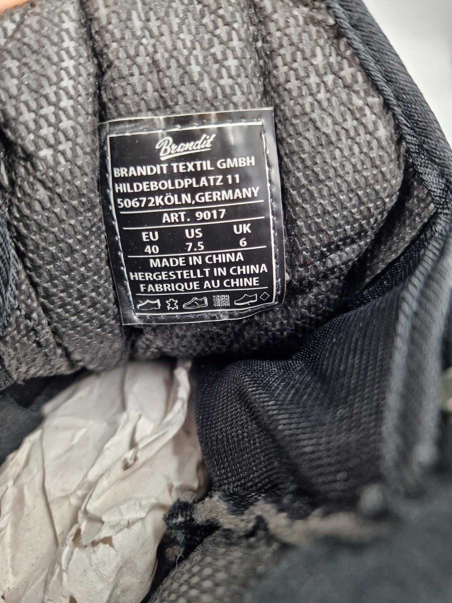 BRANDIT TACTICAL SIDE ZIP BOOTS BLACK UK6