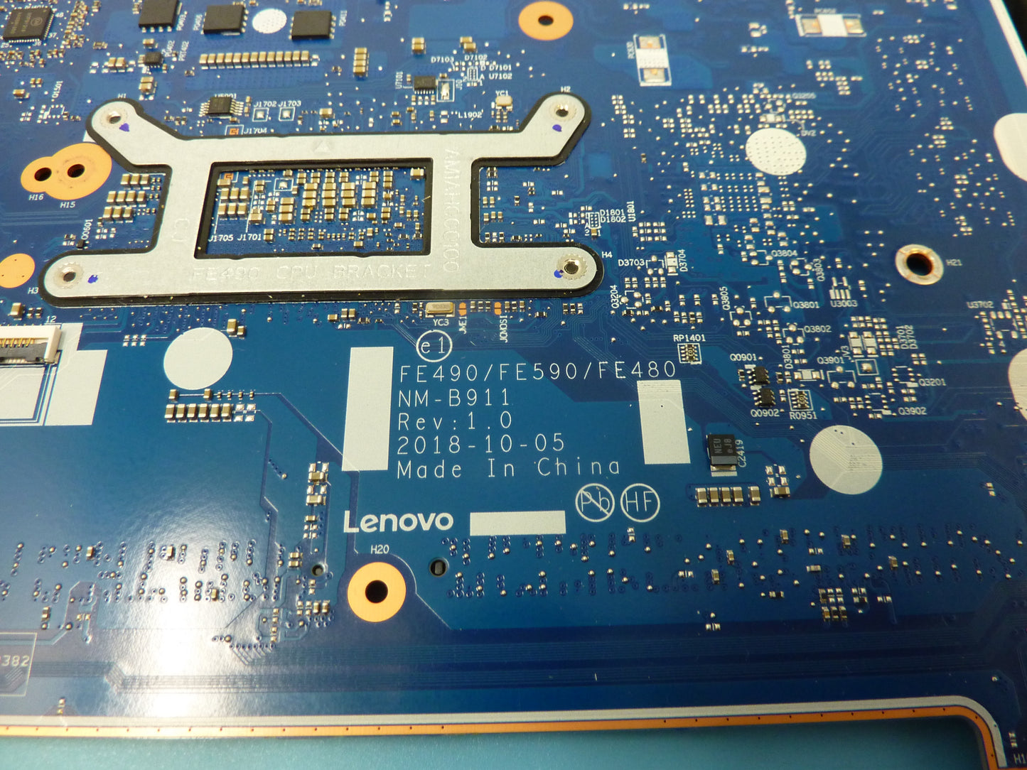 Lenovo ThinkPad E580 Motherboard Heatsink & Fan Intel Core i5-8265U NM-B911