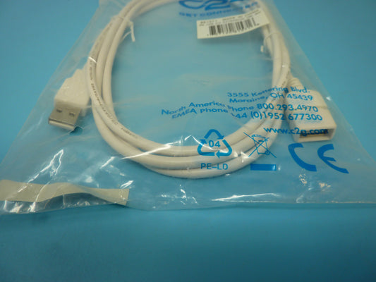 C2G/Cables to Go 19018 2m USB Extension Cable - USB 2.0 A Male to A Female White (6.6ft)
