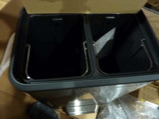 Songmics Double Bin for Recycling and Waste Metallic Silver