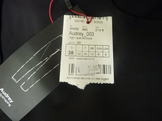 ROSNER Highwaist Stretch Trousers Audrey- UK10-30" WAIST-BLACK