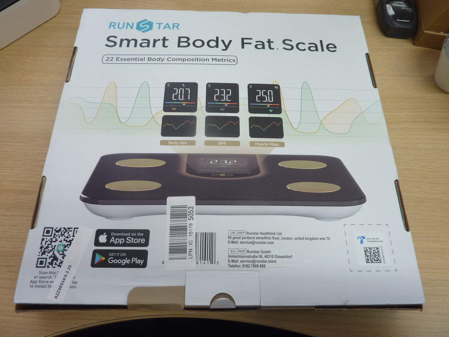 Runstar Smart Body Fat Scale FG2016LB-B
