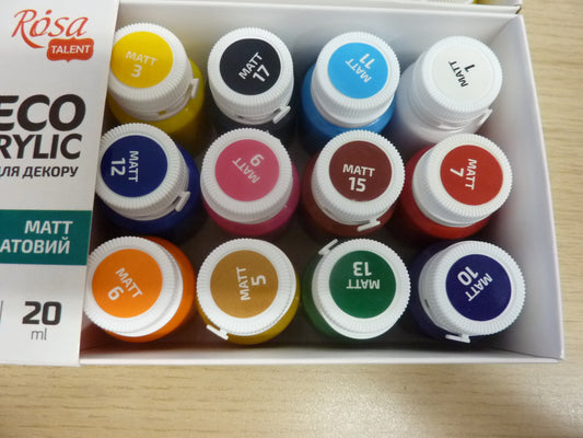 2 X 12PK DECO ACRYLIC MATT 20ML EACH PAINTS-24 TOTAL