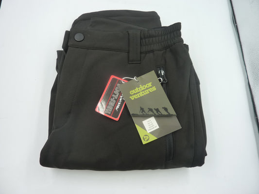 Outdoor Ventures Womens Winter Softshell Trousers-UK12 SHORT-BLACK