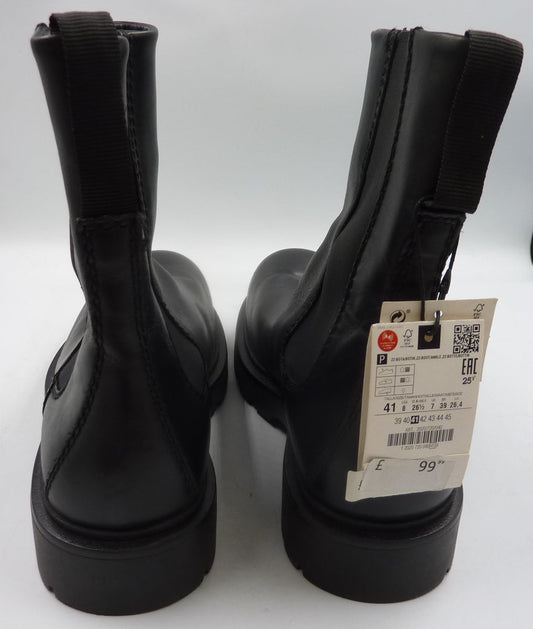 Zara Leather Boots- Black-UK7