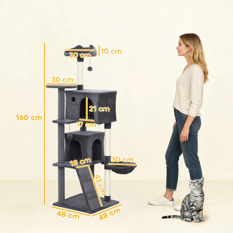 PawHut 160cm Large Cat Tree-GREY-D30-920V01CG