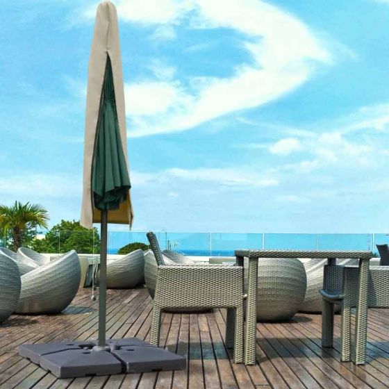 Outsunny Cantilever Umbrella Cover UV Protector with Rod & Zipper - Beige - 84D-102CF