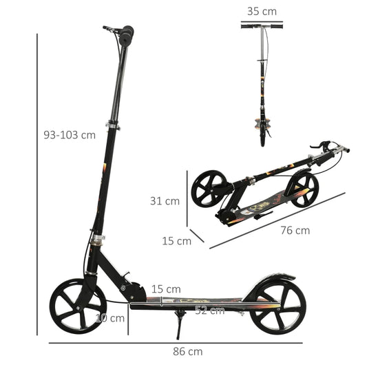 HOMCOM Kids Foldable Kick Scooter-371-046V00BK