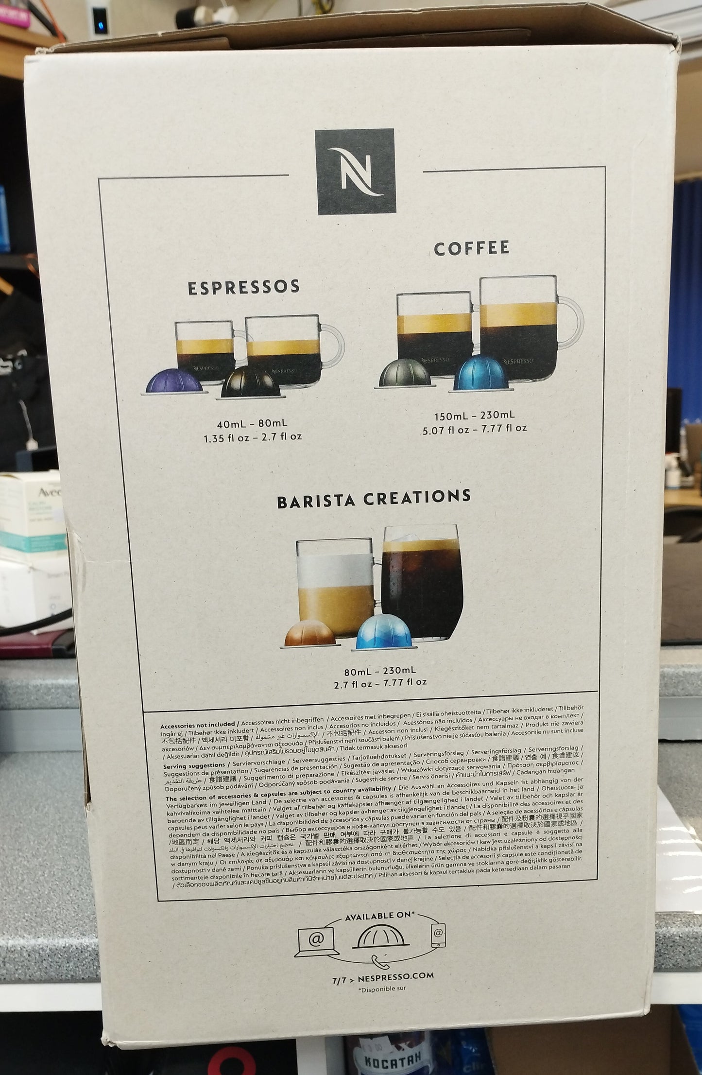 Nespresso XN903140 Vertuo Pod Coffee Machine, Fiber, 1260 W, White