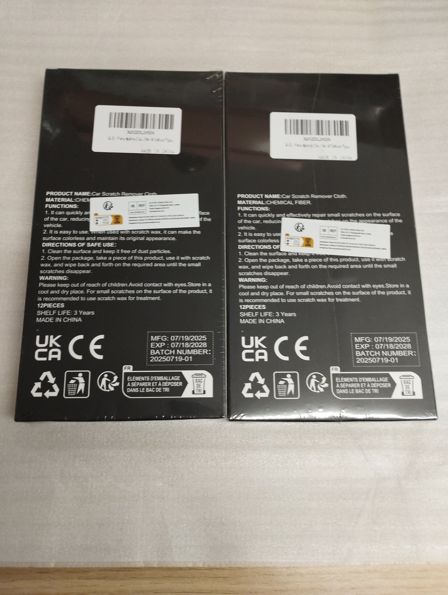 2 x 12 Pack Nano Sparkle Cloth for Car Scratches – Paint Scratch Remover Nano Magic Cloth, Repairs Light Marks, Water Spots & Oxidation – Safe on All Car Colours