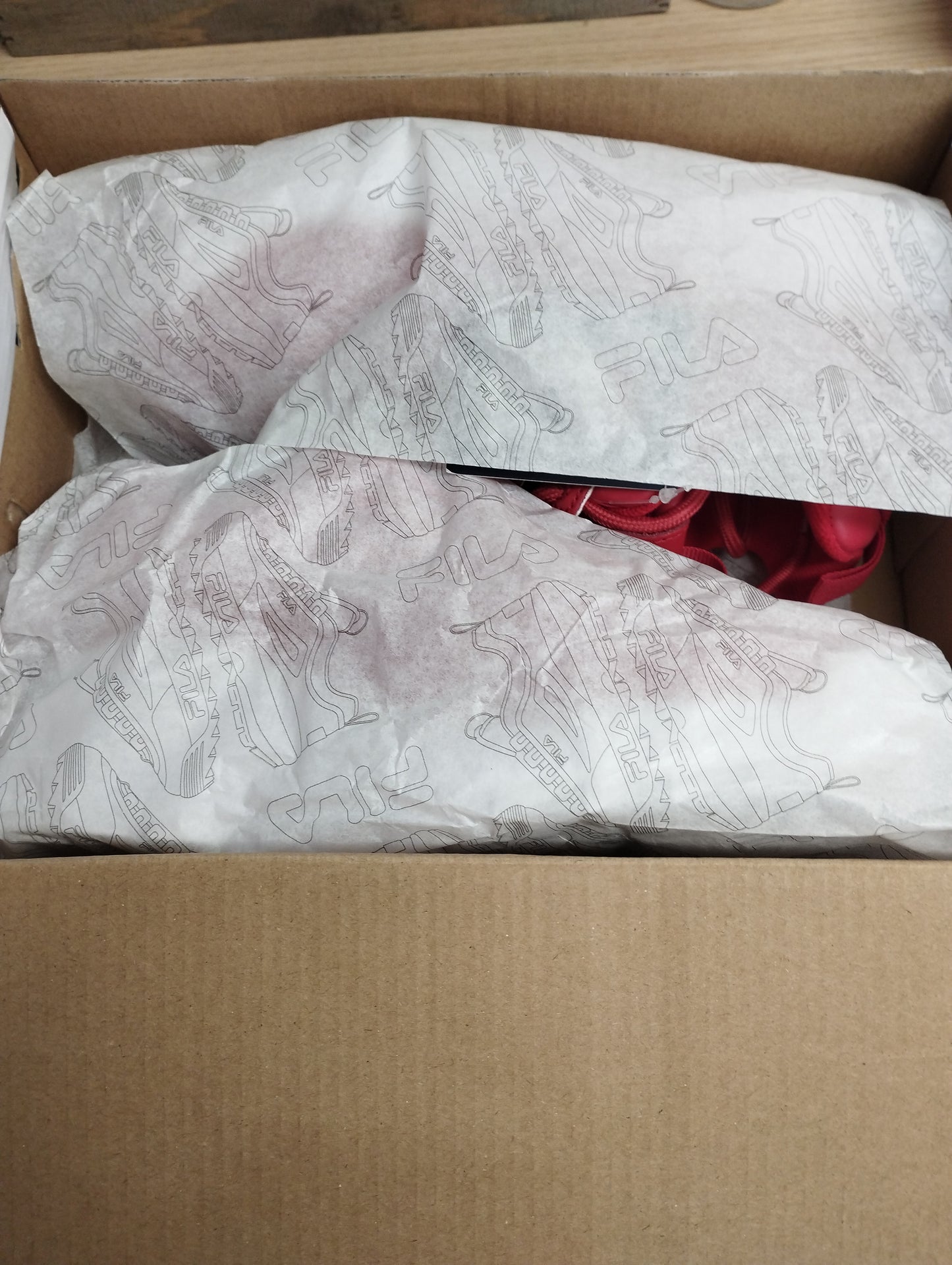 FILA DISRUPTOR 2 PREMIUM LEATHER SNEAKERS RED/WHITE-UK5