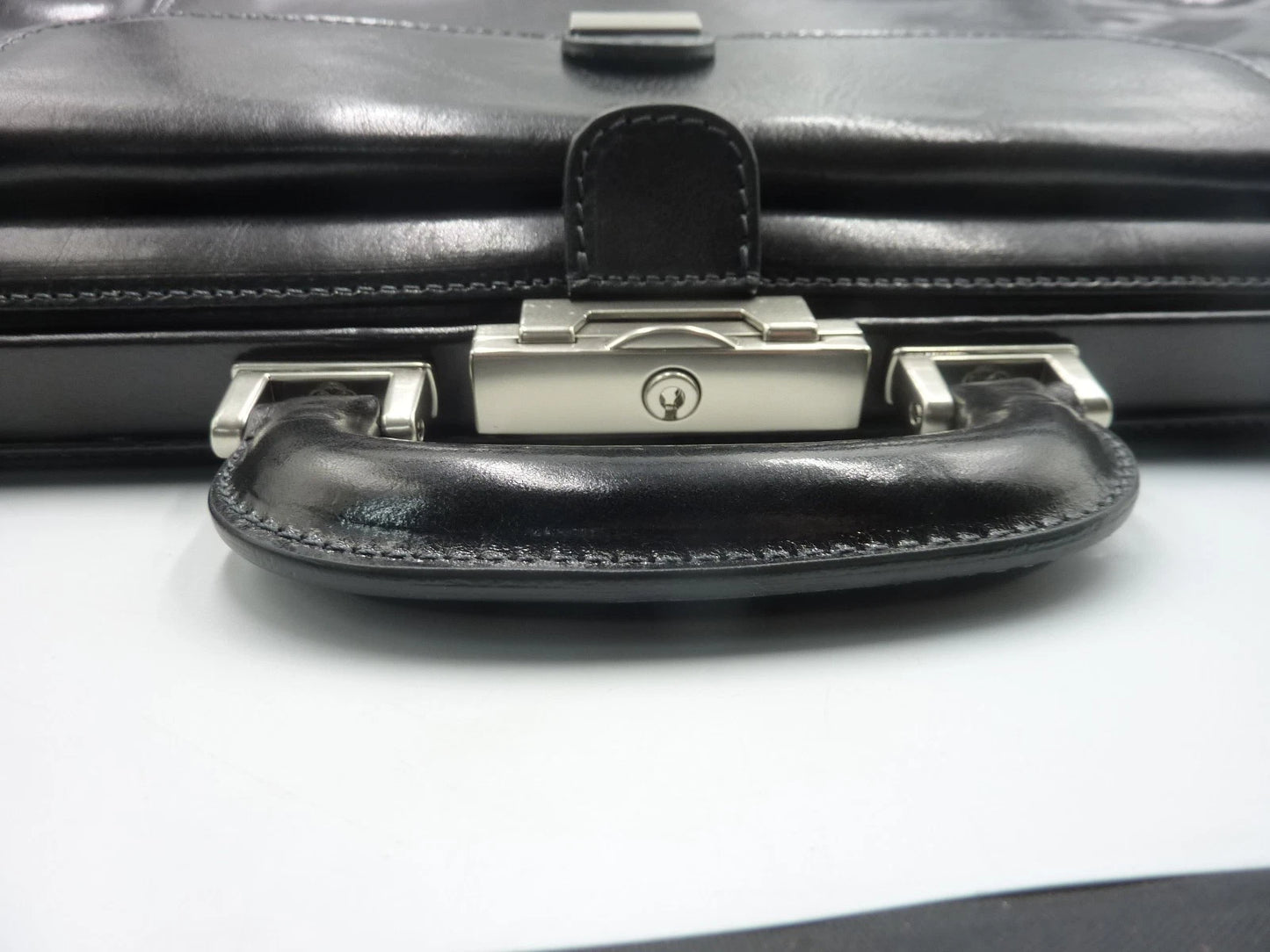 TIME RESISTANCE Large Italian Leather Doctor Bag -The Master and Margarita-BLACK