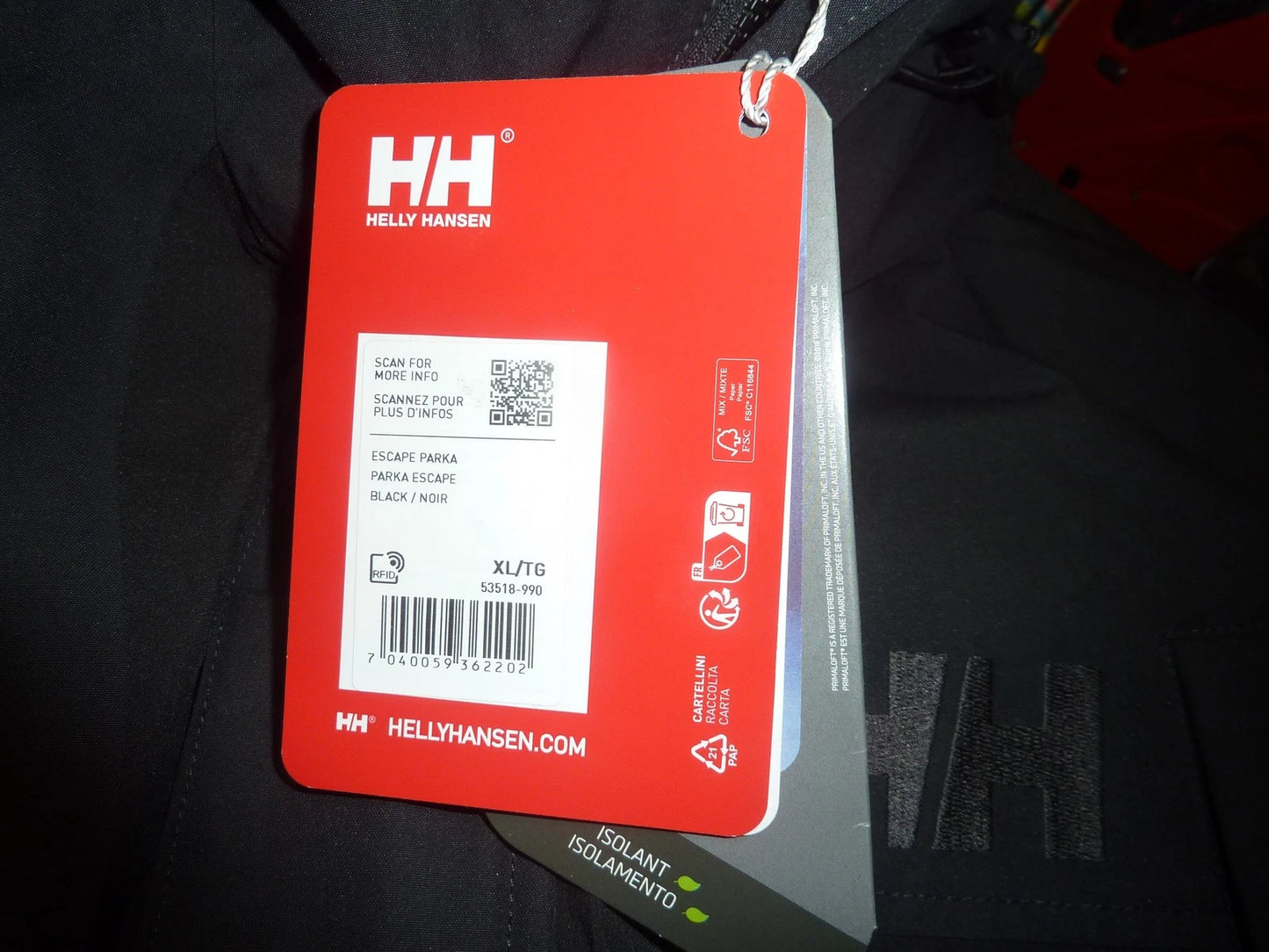 HELLY HANSEN ESCAPE PARKA-BLACK-XL