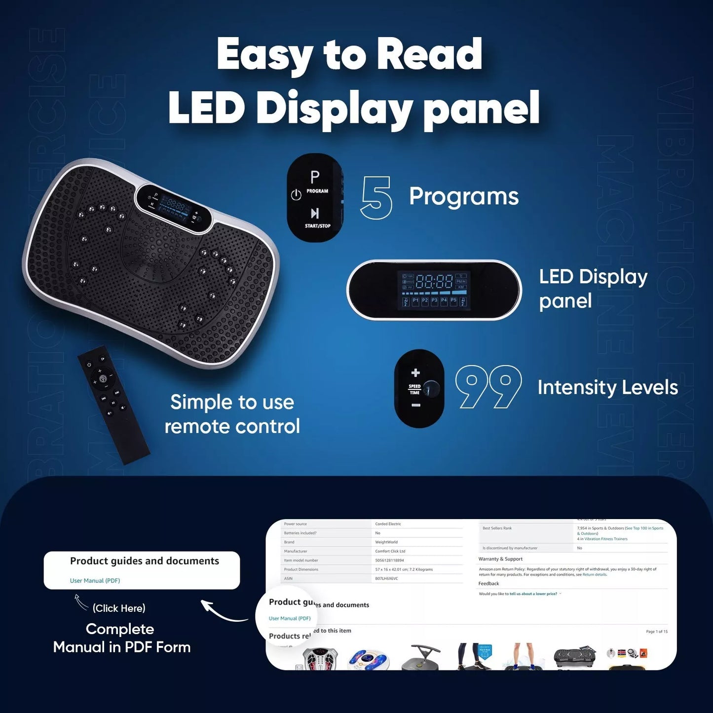 Vibration Plate Exercise Machine Home Workout Equipment & Body Shaper Massager