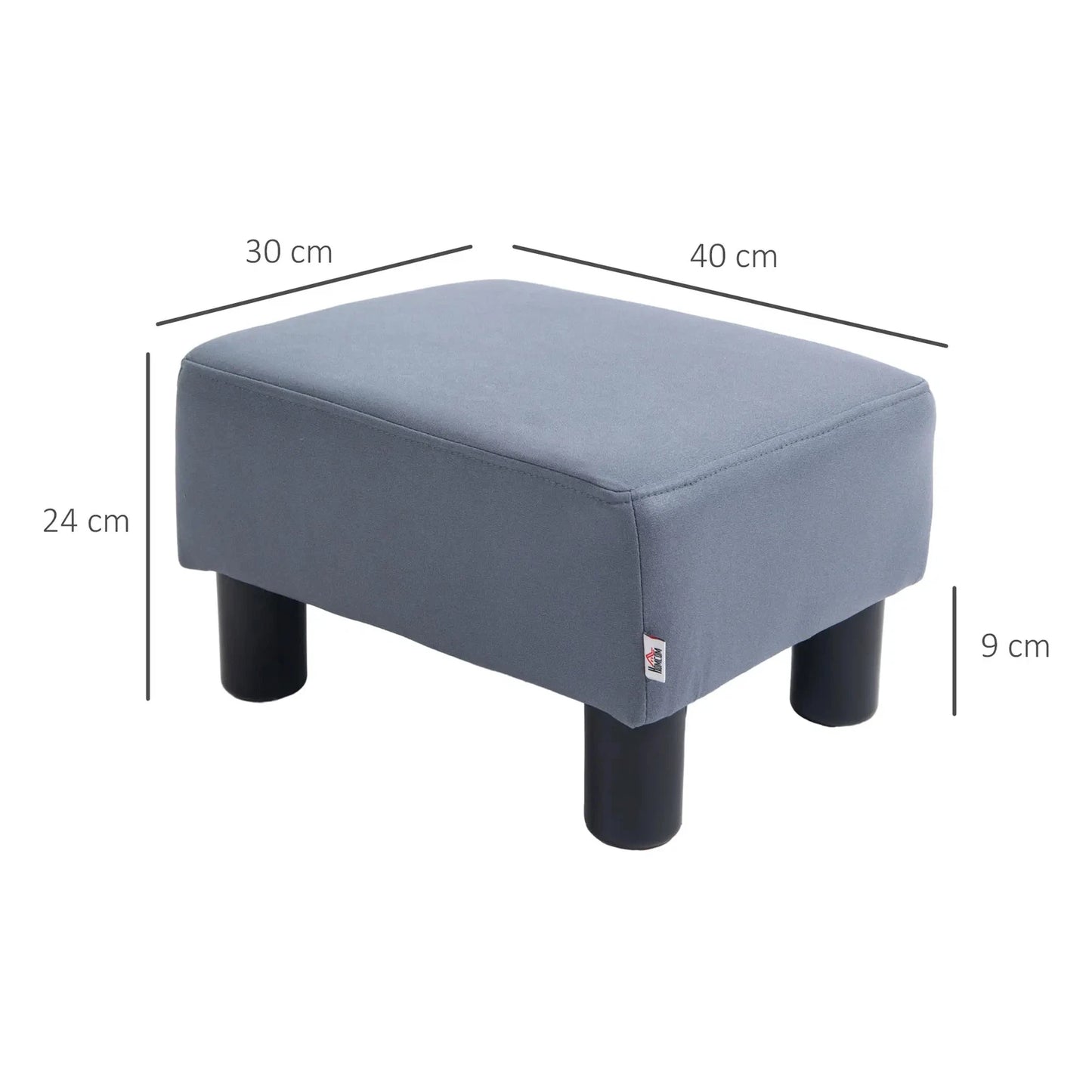 HOMCOM 838-069 MICRO FIBER CLOTH FOOTSTOOL-GREY