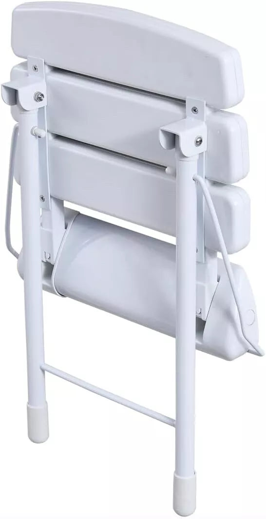 Folding Shower Bench Wall Mounted Flip-up Bath Seat Bathroom Chair With Legs