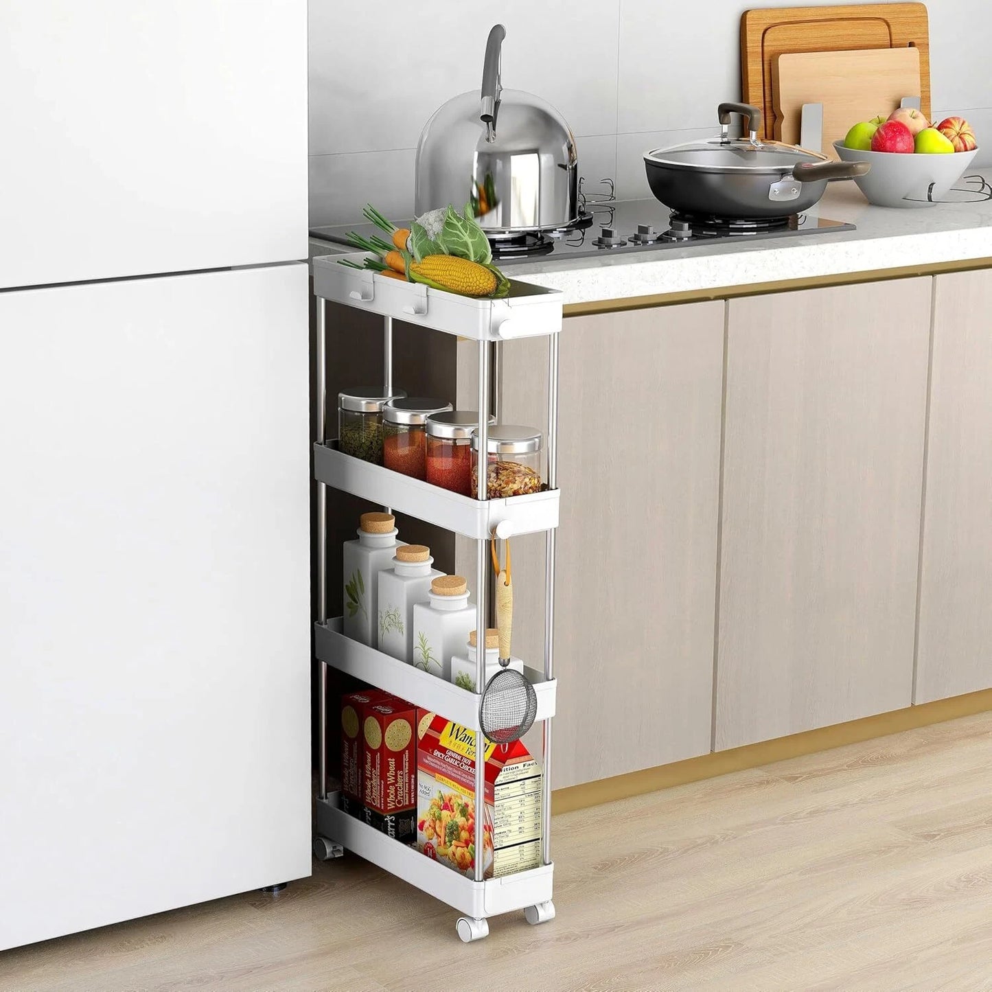 Alex Nash 4-Tier Slim Storage Trolley on Wheels
