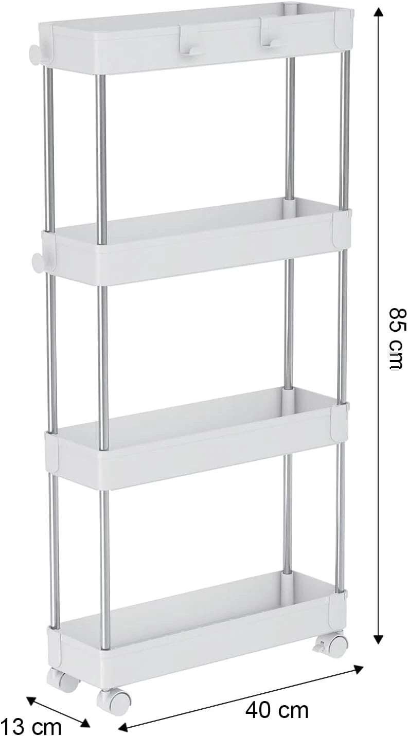 Alex Nash 4-Tier Slim Storage Trolley on Wheels