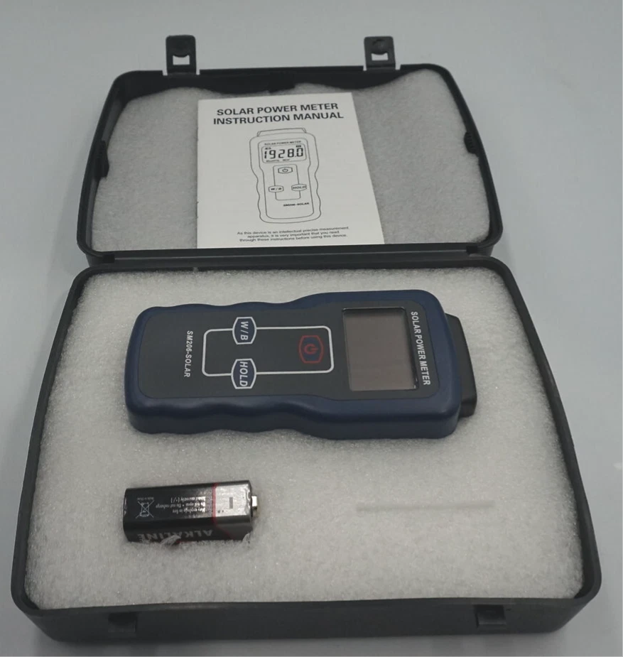 Digital Light Meter, SM206 Portable Digital Solar Power Meter