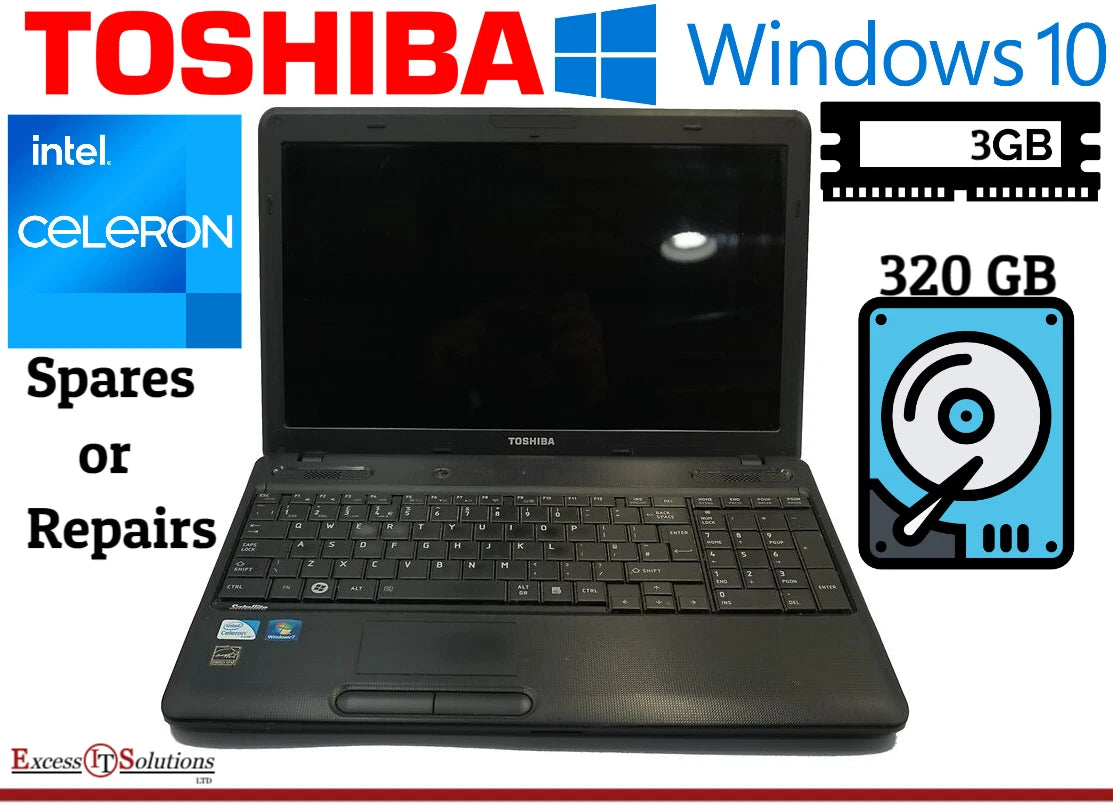 Toshiba Sat Pro C660-1KT Intel Celeron 3GB RAM 320GB Windows10