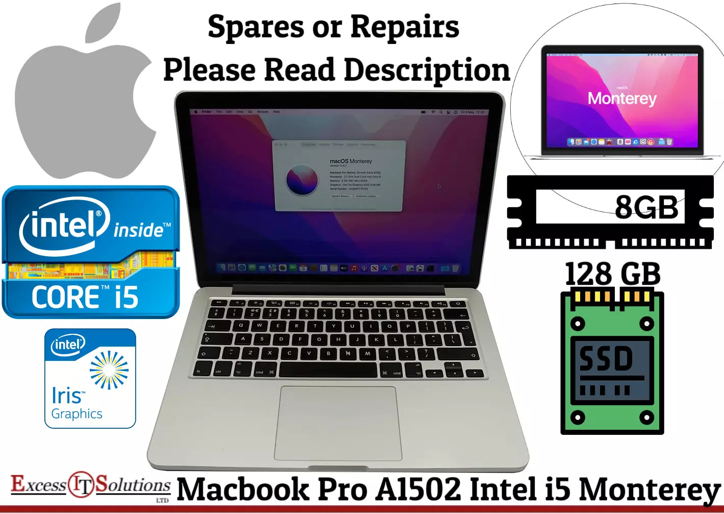 Apple Macbook Pro Early 2015 A1502 SPARES OR REPAIRS READ DESCRIPTION 10943