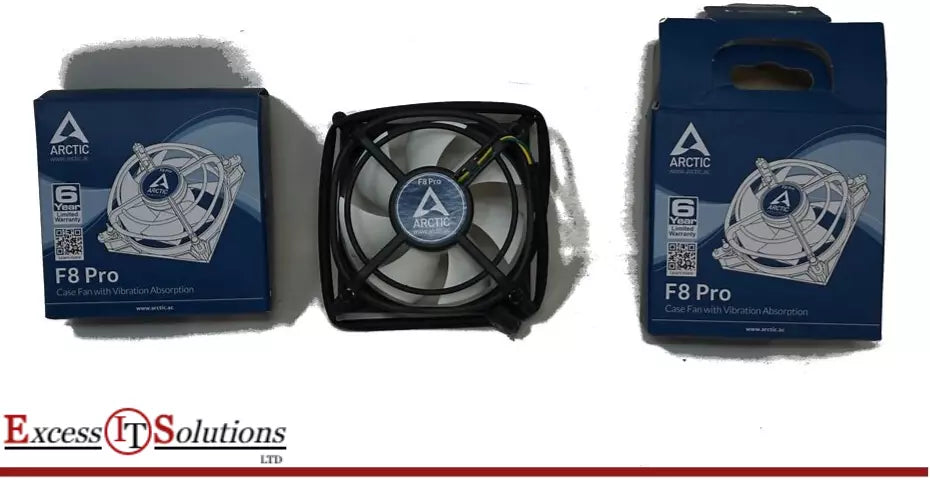 Arctic Cooling 80mm F8 Pro Case fan with Vibration Absorption (Black/White)