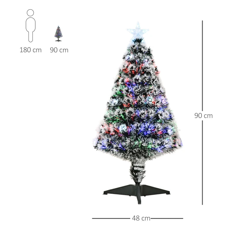 HOMCOM 3ft Artificial Prelit Christmas Tree