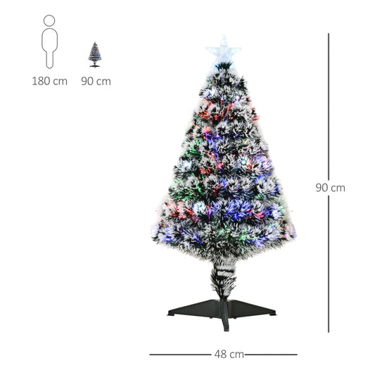 HOMCOM 3ft Artificial Prelit Christmas Tree