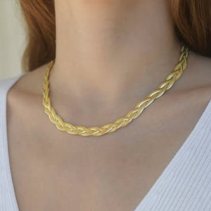 Maggoosh Gold-Plated Liquid Braid Thick Necklace