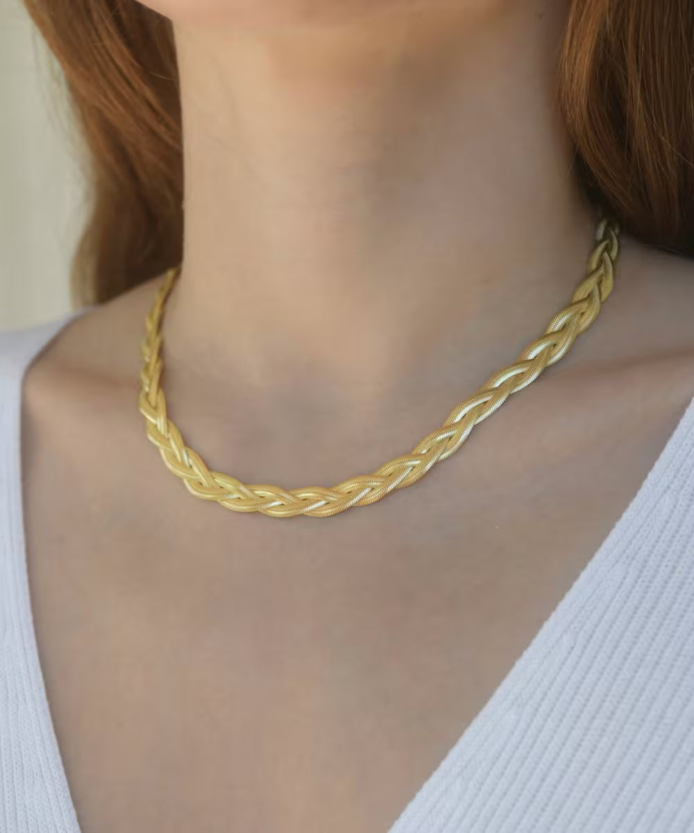 Maggoosh Gold-Plated Liquid Braid Thick Necklace