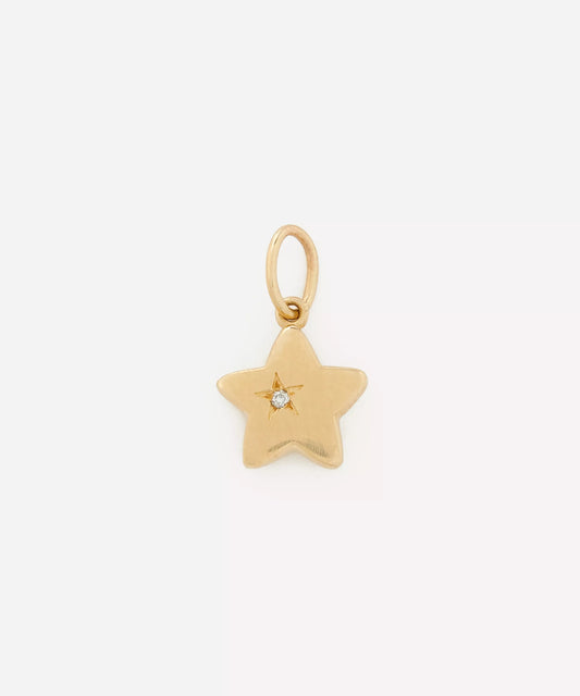 LIBERTY 9ct Gold Star Love Small Diamond Pendant