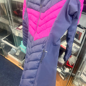 COLUMBIA WOMENS POWDER PASS LIGHTWEIGHT JACKET-LARGE-NAVY/PINK