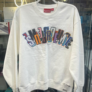 Supreme Stacked Crewneck Sweater White Men's Size Large SS21